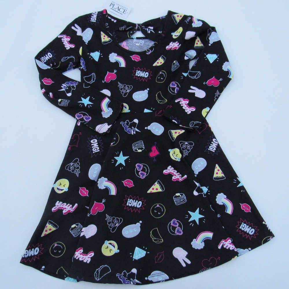 Children's Place Girls Emoji Dress XS 4